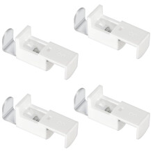 Clamping Brackets Pack of 4 Adjustable 20 mm Pleated Bracket Replacement Parts for Double Roller Blinds White