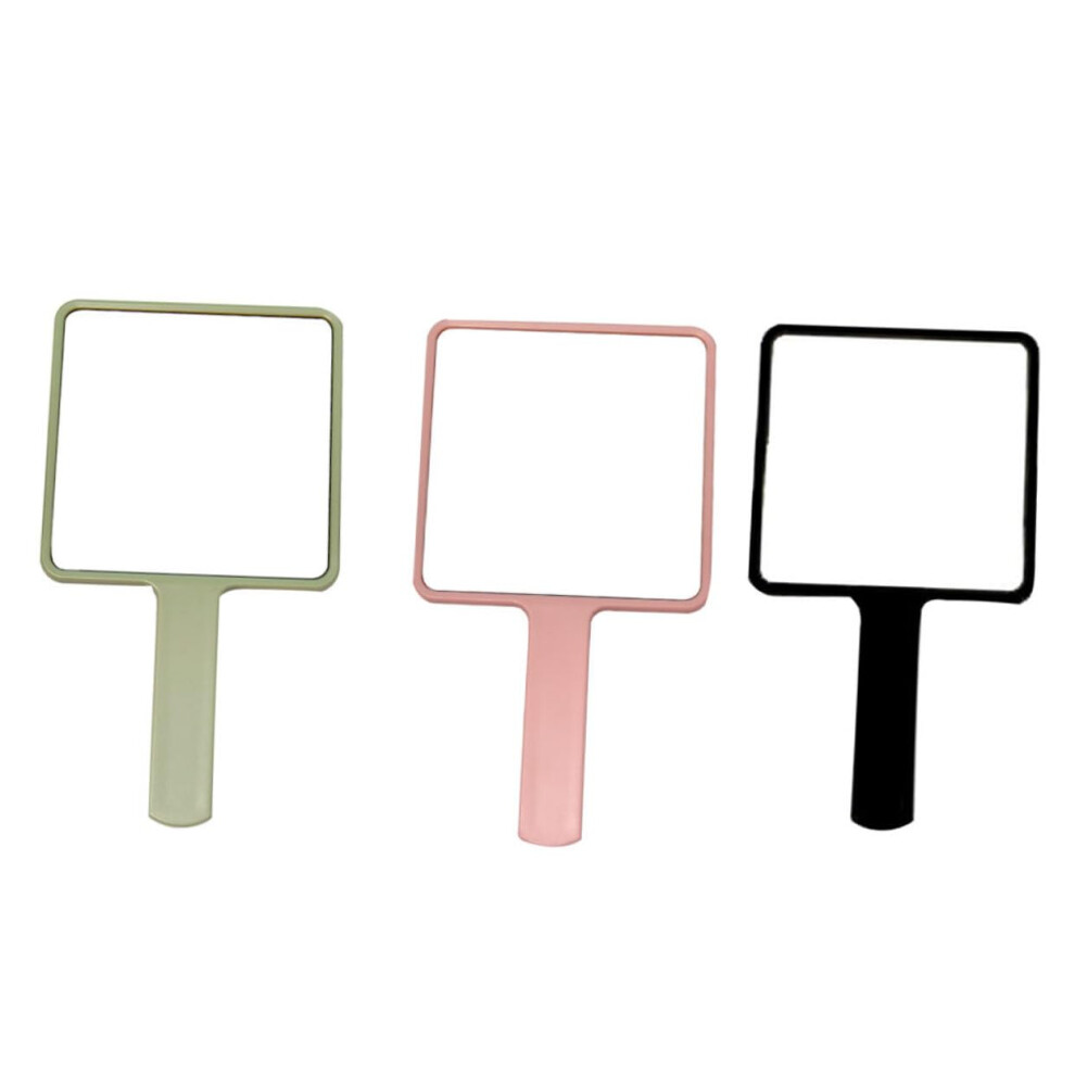 Silver Makeup Mirrors Set Of 3 Portable Hand Mirror Double Sided Small Square Hairdressing Salon Mirror Finish