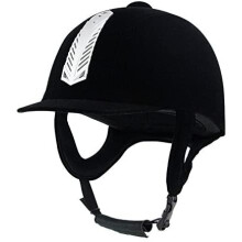 Velvet Riding Cap Lightweight Riding Helmet for Children and Adults, Breathable Black, Size 60CM