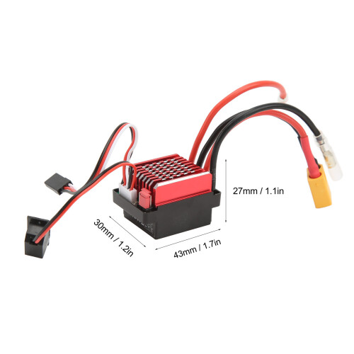60A Bürsten-ESC XT60-Stecker 6V 2A BEC Rot 43x30x27mm 2