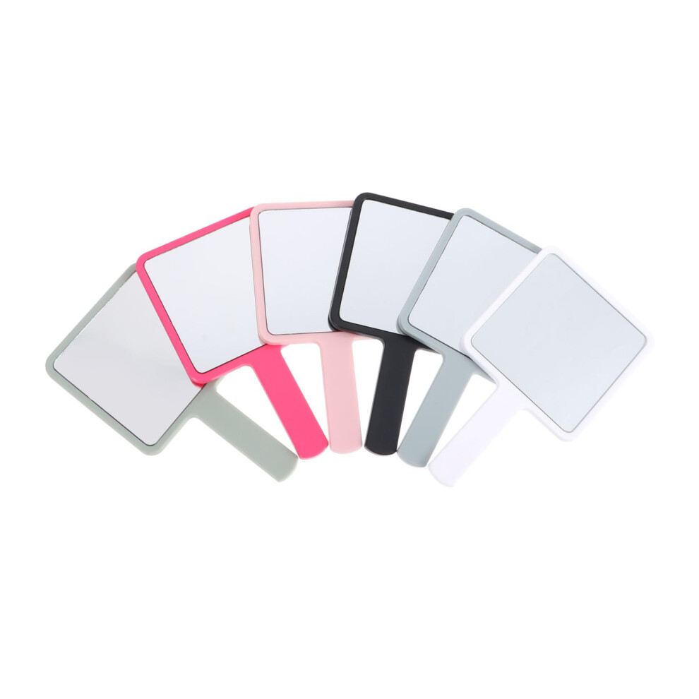 6-Piece Compact Hand Mirror Makeup Mirror with Handle for Travel Camping Bathroom Bedroom Use