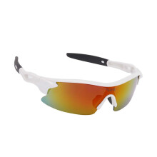 Sportbrille für Kinder 6-13 Jahre, winddicht, UV-Schutz, Rennradbrille in Weiß, leicht und strapazierfähig