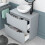 NES Home Nes Home Matte Grey 800mm Freestanding Vanity Round Ceramic Countertop Basin 5