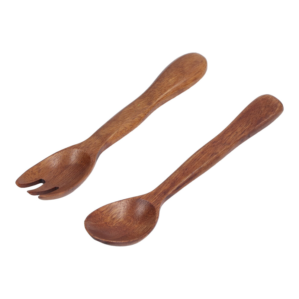 Eco-Friendly 2 Pcs Wooden Spoon & Fork Set Reusable Salad Servers