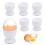 Round Plastic Egg Cups Set of 6, White, Stackable 4.4 x 4.6 cm, Ideal for Hard and Soft Boiled Eggs 1
