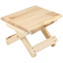 Wooden Small Square Bench - Foldable Country Style Garden Bench for Home Use, Compact Design, Natural Finish