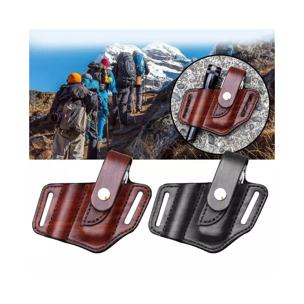 (Sorrel) Edc Leather Sheath For Multitool Sheath Pocket Organizer With Key Holder For Belt And Flashlight Outdoor Camping Tool 6112212744468