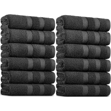 12X Large Bath Sheets 100% Egyptian Cotton Soft Hotel Spa Bulk Big Jumbo Bath Towels (Black)