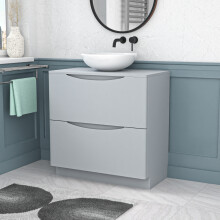 Nes Home Matte Grey 800mm Freestanding Vanity Unit With Round Ceramic Basin
