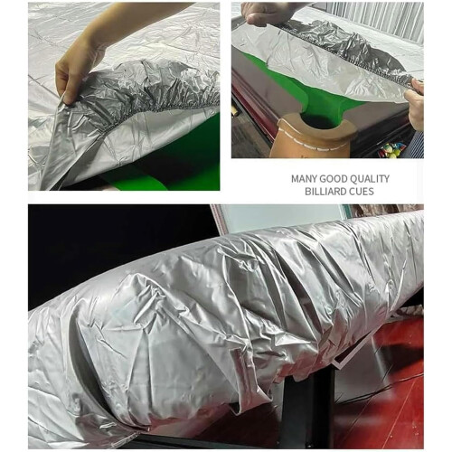 Pool Table Cover Waterproof PVC Dustproof Snooker Table Cover with Drawstring for 7ft 8ft 12ft Models 2