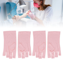 UV-Nagelhandschuhe Handschutz Atmungsaktiv Wiederverwendbar Elastisch Professionelle Nagellampe Fingerlos UV-Handschuhe Rosa