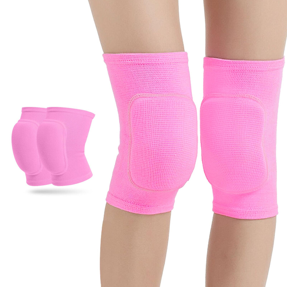 Knee Pads for Kids Ages 7-12, Soft Protective Foam Cushions for Dance, Wrestling, Volleyball, Pink Color-image-OPC-PJKCD8X-NEW
