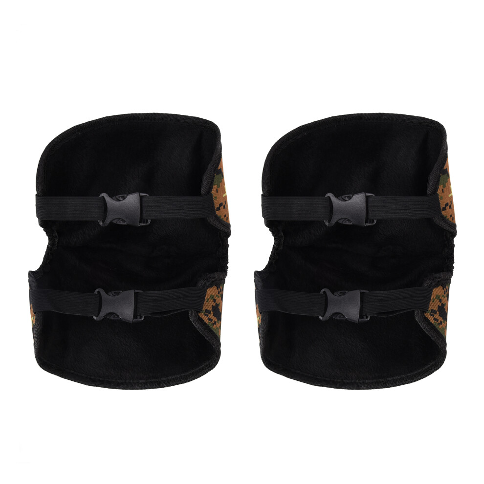 Winter Knee Brace Pads 2Pcs - Flannel Lined Oxford Cloth Waterproof 8781340341337