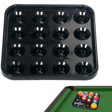 Pool Ball Holder 10x10 Inch Plastic Billiard Rack Non-Slip Case for 16 Balls with Separate Compartments and Cue Ball Holder Style 1