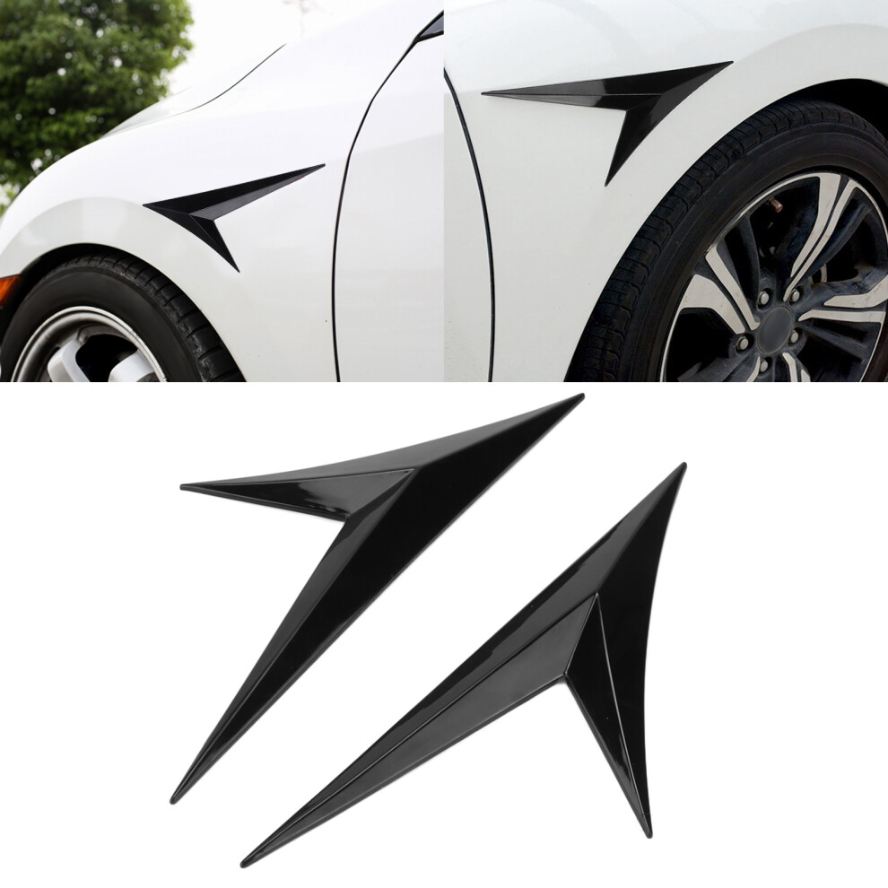 Gloss Rubber Side Air Vent Sticker For Universal Cars Black 8431340342611