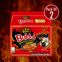 Samyang Buldak 2X Spicy Chicken Ramen - 140g ( 10 Pack) | Double the Heat, Double the Challenge! | Authentic Korean Flavor