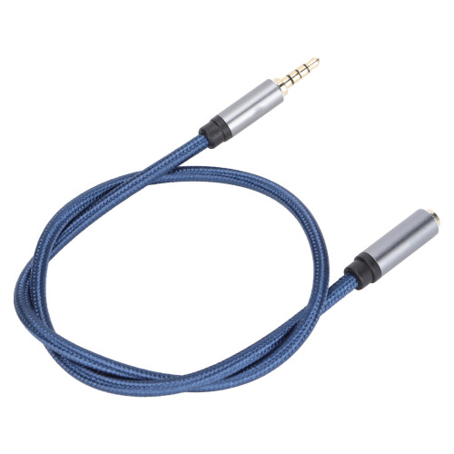 Cable extensor de jack de audio de 3,5 mm macho-hembra 0,5 m azul