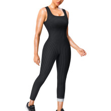 Sauna Suit Women Waist Trainer Ribbed Sweat Shirt Full Body Jumpsuit Silver XL for Weight Loss and Fitness