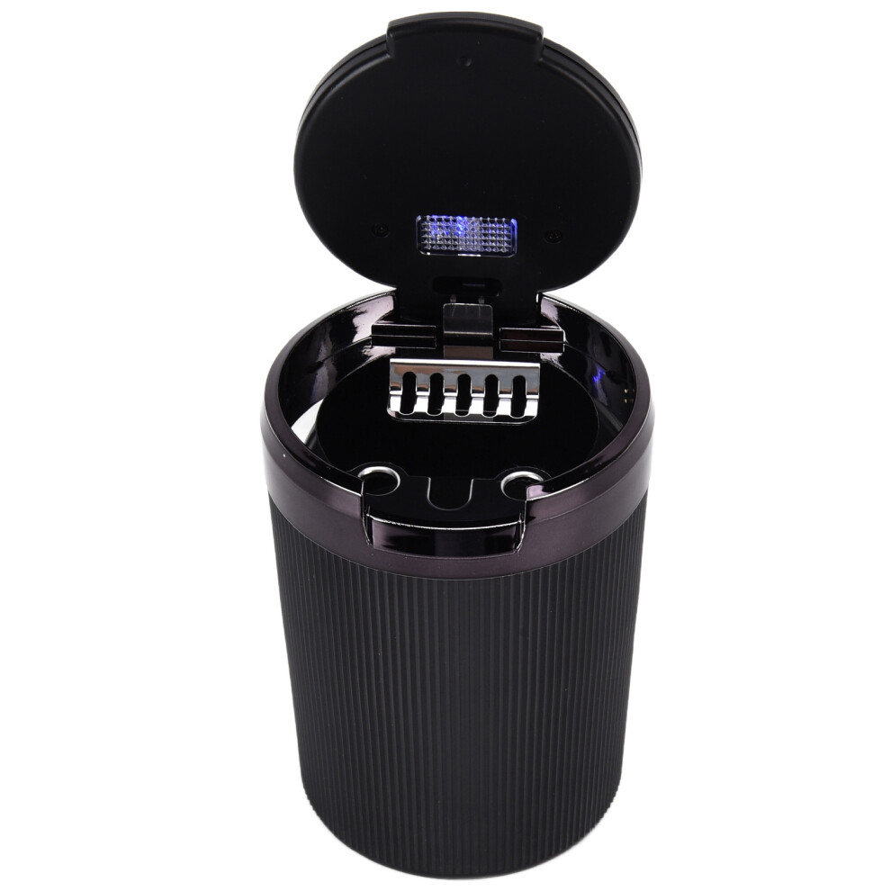 Fireproof Led Car Ashtray With Lid And Smoke Diffuser Black 9461340345281