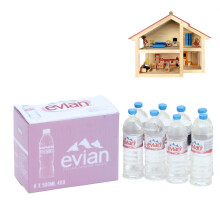 Bouteilles miniatures d'eau minérale à l'échelle 1:12, lot de 8