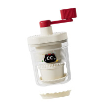 Manual Ice Crusher Slushy Maker for Shaved Ice, Snow Cone Machine, Home and Camping Use, White and Red Color