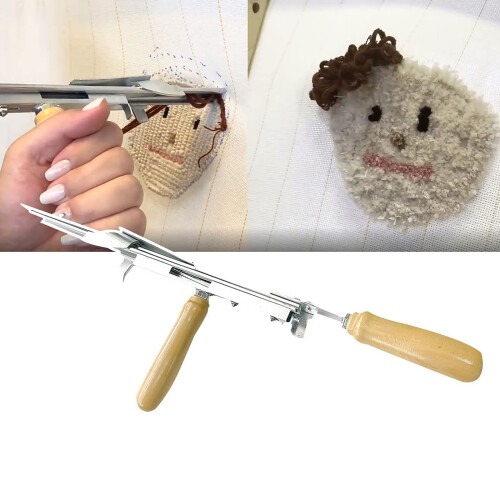 Manual Speed Carpet Weaving Machine with Adjustable Tufting Tools, 45-53 mm Loop Pile Knitting Starter Kit