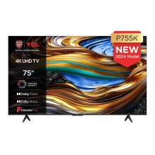 TCL 75" Smart 4K Ultra HD LED TV P755K Google TV HDR Dolby Vision