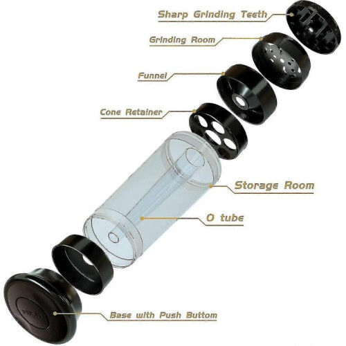 3 In 1 Spice Grinder, All In One Loader Blunt Roller Machine (black) -krygv 2