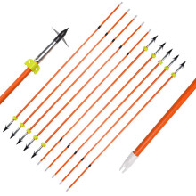 Bow Fishing Arrows 3/6pcs Fibreglass with Safety Slider for Hunting, Durable Fishing Equipment, 32 Inch Length