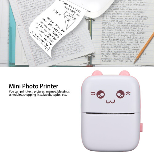 Pink Mini Portable Thermal Printer C9 200DPI Label Memo Notes 2