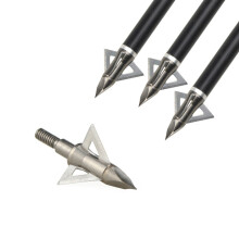 Hunting Arrow Tips 100 Grains - 6pcs Broadheads for Crossbow and Compound Bow, Carbon Fiber with Rope Attachment