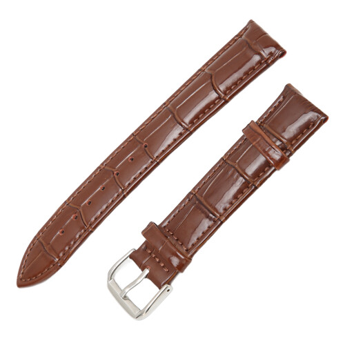 Brown PU Leather Pin Buckle Watch Strap, Universal Replacement, 94mm/124mm 2