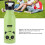 Gourde de sport Panda vert mignon 500ml 23x6.5cm 12