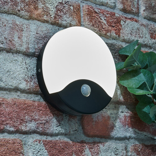 Litecraft Alford Outdoor LED Wall Light With PIR Motion Sensor - Black 1