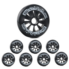PU Rubber Inline Skate Wheels 90mm 100mm 110mm Replacement Speed Skating Wheels 85A Hardness Full Black Pack
