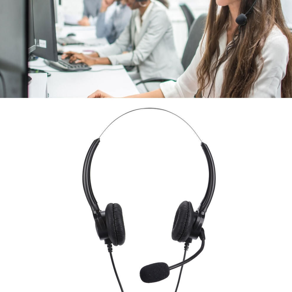 Rj9 Binaural Telephone Headset With Noise Cancelling Mic, 1.6M Cord 9471340360900