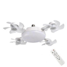 (4 Gang, white) 2-in-1 Hanging Fan with LED Lantern 3 Color Modes Dimmable Quiet Operation Ceiling Fan Lamp with Remote Control