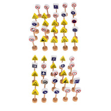Modello giocattolo di segnale stradale in legno per bambini 8,7x2,5 cm