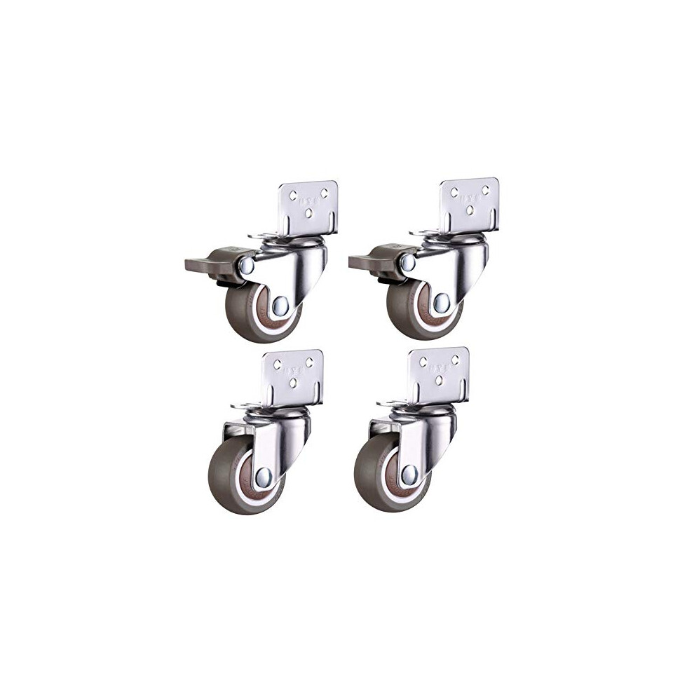 Furniture Casters 4-Pack, Soft Rubber Swivel Wheels For Trolley Bed Wheels, Household Accessory Rollers, 360-Degree Rotation 6947110083254