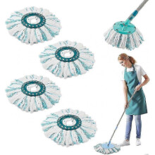 4-Piece Replacement Head Set for Leifheit Clean Twist Disc Mop Micro Set 2-Fibre System Compatible with Leifheit Clean Twist M Mop