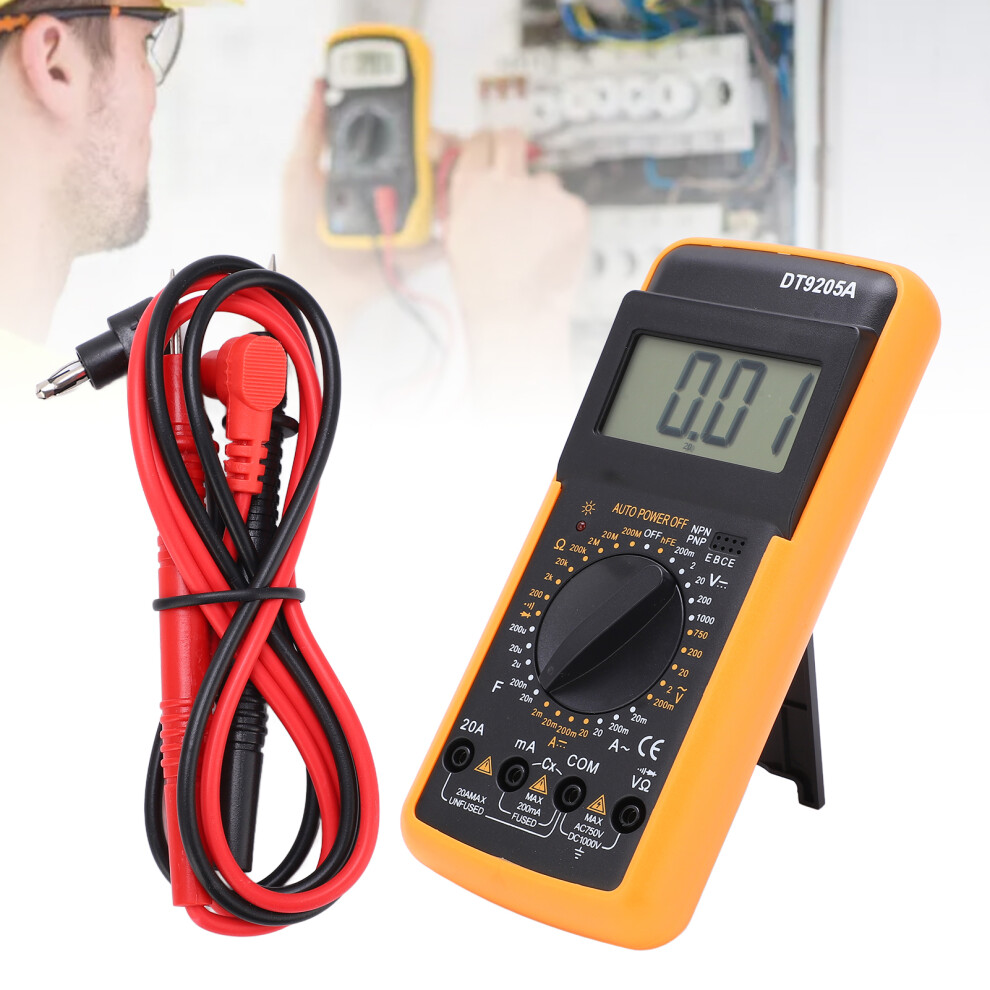 Dt9205a Digital Multimeter, High-Accuracy Electrical Tester, Durable Blue 4111340367060