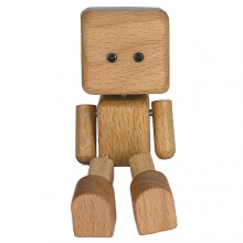 (Beech) Wooden Decorative Figurines Doll Hand-made Car Dashboard Accessories Decor Holiday Present Idea