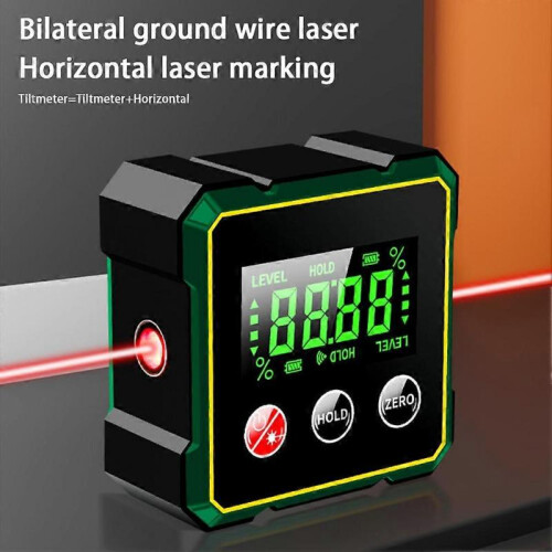 (B) Electronic Digital Display Inclinometer USB Rechargeable Protractor Inclinometer Level Ruler for Automobile Inspection 2