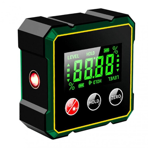 (B) Electronic Digital Display Inclinometer USB Rechargeable Protractor Inclinometer Level Ruler for Automobile Inspection