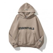 (M, khaki) Essentials Lettered High Quality Hoodie For Men And Women Fear Of God Spur Hoodie