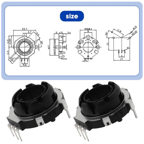 Hollow Shaft Encoder EC25 SRGP200200 2 Pack for Cuisinart TOA-65 Toaster Volume Control Rotary Switch Replacement 2