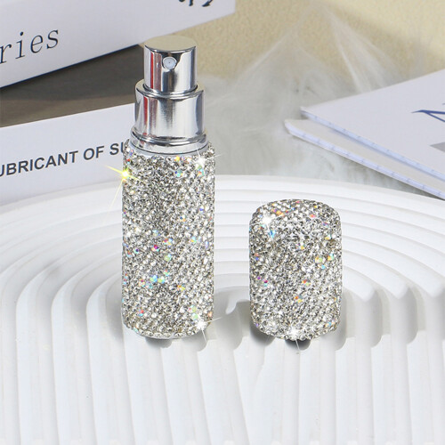 (Black Diamond) Portable Mini Diamond Spray Bottle For Travel Perfume Refillable Easy 2