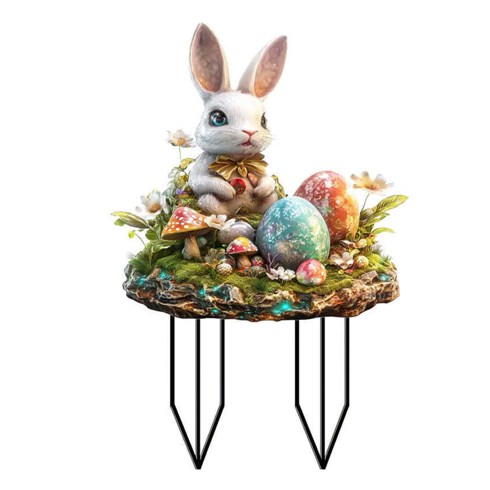 (A) Easter Bunny Garden Stakes Charming Addition To Garden Easter Bunny-image-OPC-PJKCRSQ-NEW