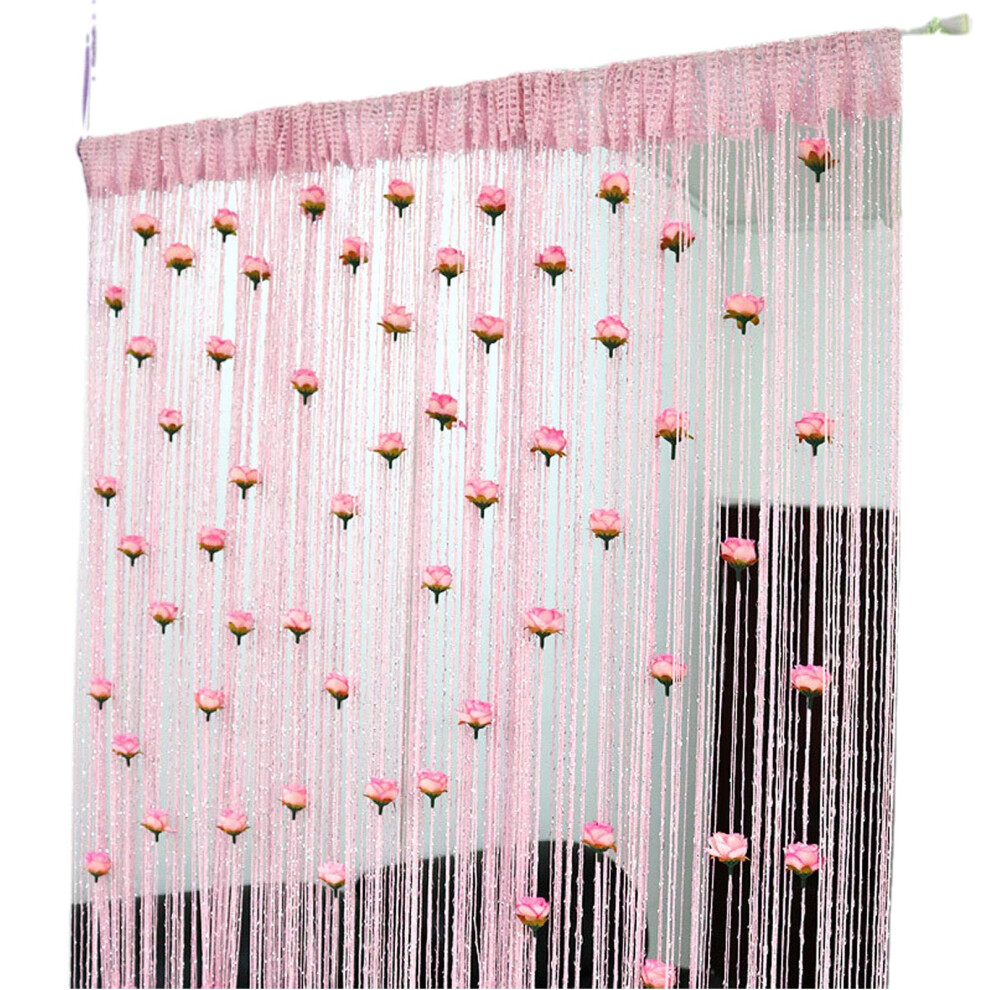 (pink) Fashionable And Elegant Rose Thread Curtains For Room Adding Warmth-image-OPC-PJKCSMS-NEW
