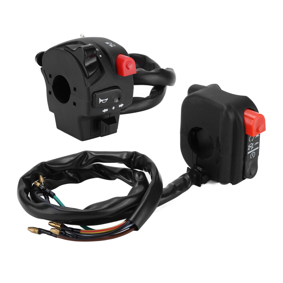 Pair 22Mm Motorcycle Handlebar Switches Horn Turn Fog Control Light 8411340372597
